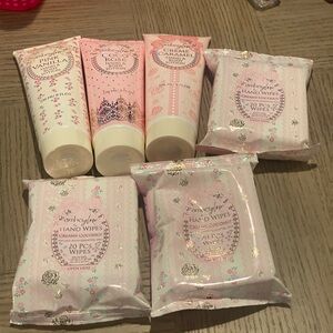 Amber glow hand & body lotion body care hand wipes lot of 6 pieces